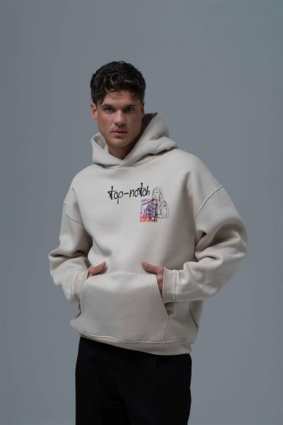 Top-Notch Oversize Sweatshirt Erkek Stone
