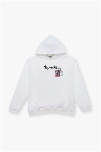 Top-Notch Oversize Sweatshirt Erkek Ekru