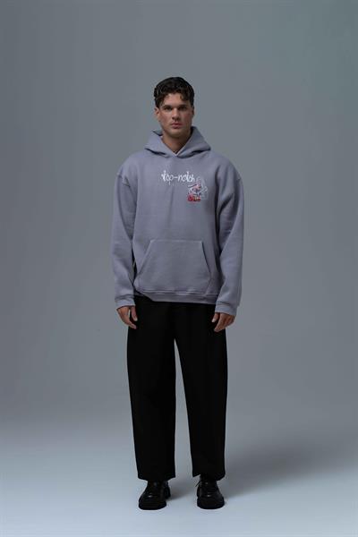 Top-Notch Oversize Sweatshirt Erkek Gri