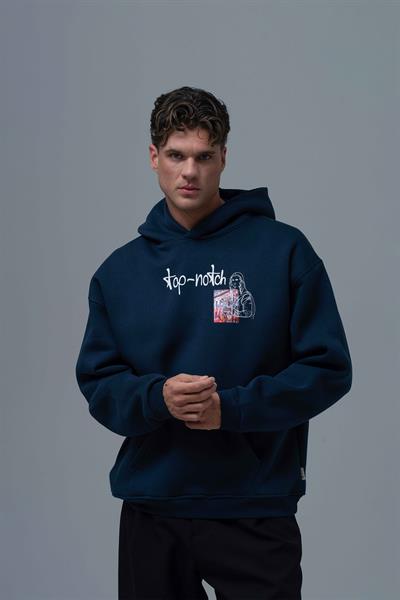 Top-Notch Oversize Sweatshirt Erkek İndigo