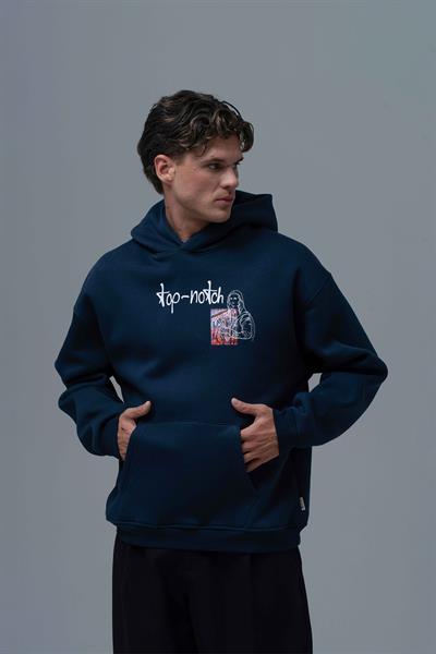 Top-Notch Oversize Sweatshirt Erkek İndigo