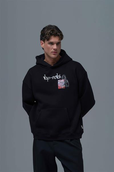 Top-Notch Oversize Sweatshirt Erkek Siyah