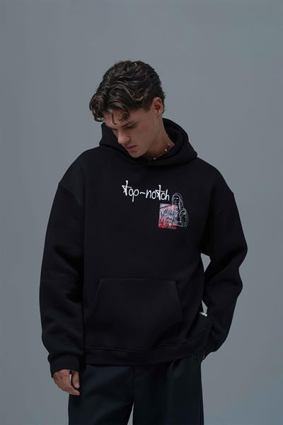 Top-Notch Oversize Sweatshirt Erkek Siyah