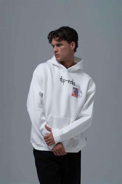 Top-Notch Oversize Sweatshirt Erkek Ekru