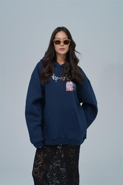 Top-Notch Oversize Sweatshirt Kadın İndigo