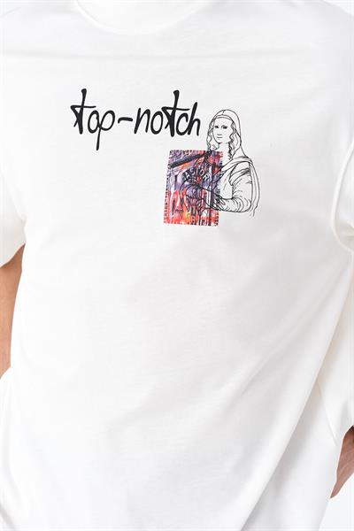 Top-Notch Oversize Tişört Erkek Ekru