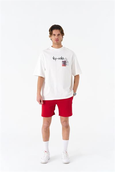Top-Notch Oversize Tişört Erkek Ekru