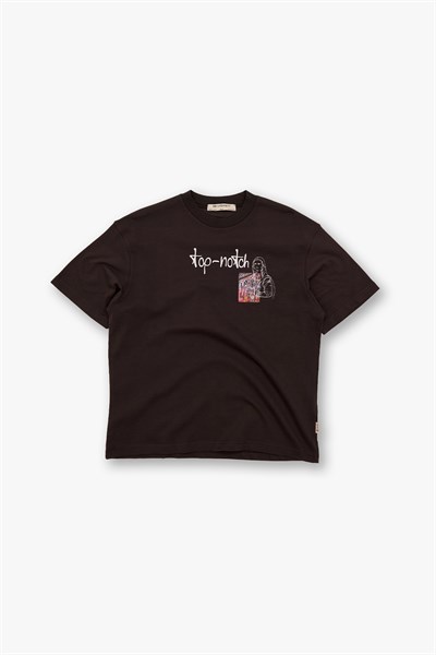 Top-Notch Oversize Tişört Erkek Kahverengi