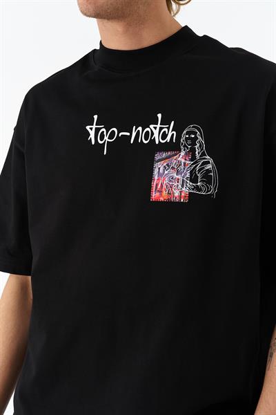 Top-Notch Oversize Tişört Erkek Siyah