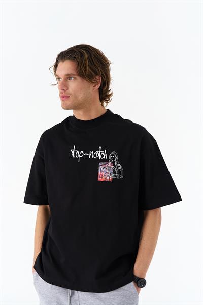 Top-Notch Oversize Tişört Erkek Siyah
