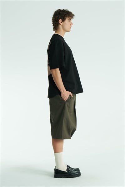 Tsuru Oversize Erkek Tişört Siyah