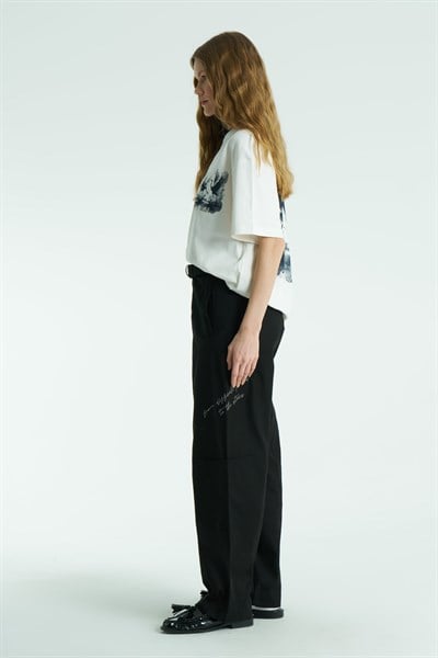 Tsuru Oversize Kadın Tişört Ekru