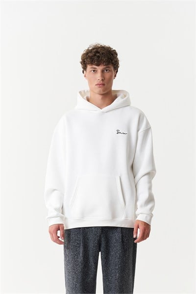 Unspoken Canvas Oversize Erkek Sweatshirt Ekru