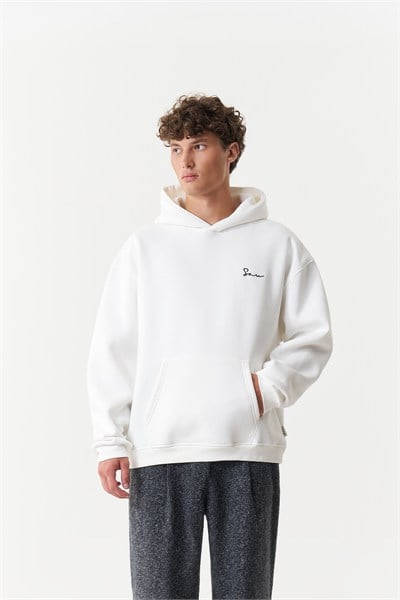 Unspoken Canvas Oversize Erkek Sweatshirt Ekru
