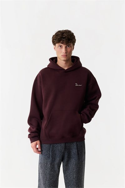 Unspoken Canvas Oversize Erkek Sweatshirt Mürdüm