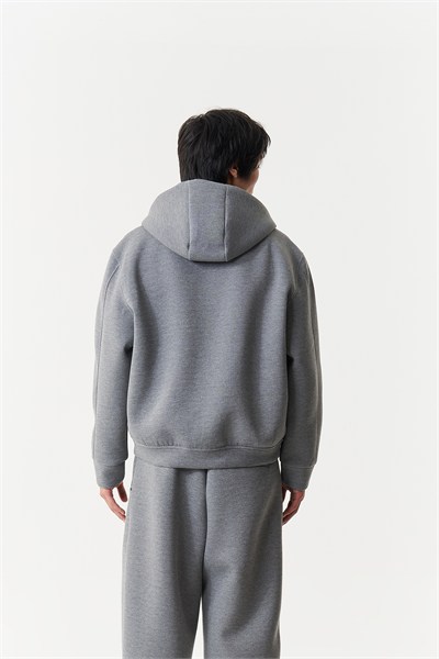 Urban Contour Oversize Erkek Fermuarlı Sweatshirt Antrasit