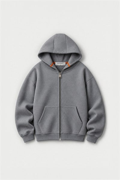 Urban Contour Oversize Erkek Fermuarlı Sweatshirt Antrasit