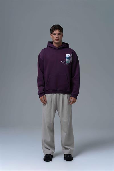 Van Gogh Irises Oversize Sweatshirt Erkek Mor