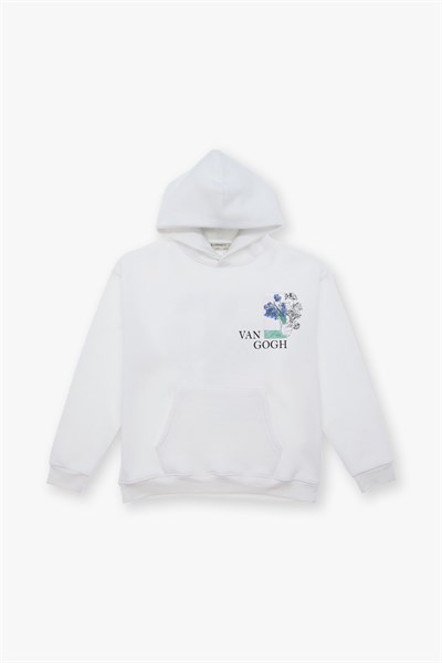 Van Gogh Irises Oversize Sweatshirt Erkek Ekru
