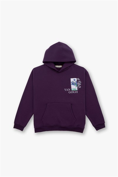 Van Gogh Irises Oversize Sweatshirt Erkek Mor