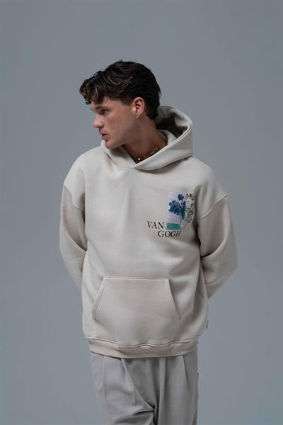 Van Gogh Irises Oversize Sweatshirt Erkek Stone