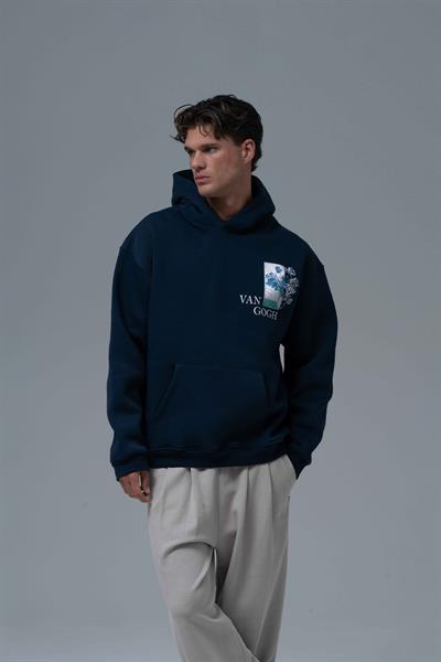 Van Gogh Irises Oversize Sweatshirt Erkek İndigo