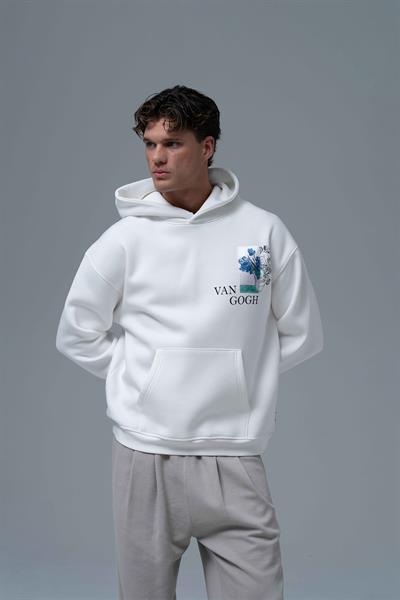 Van Gogh Irises Oversize Sweatshirt Erkek Ekru