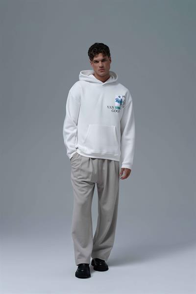 Van Gogh Irises Oversize Sweatshirt Erkek Ekru