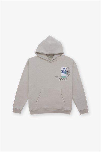 Van Gogh Irises Oversize Sweatshirt Erkek Stone