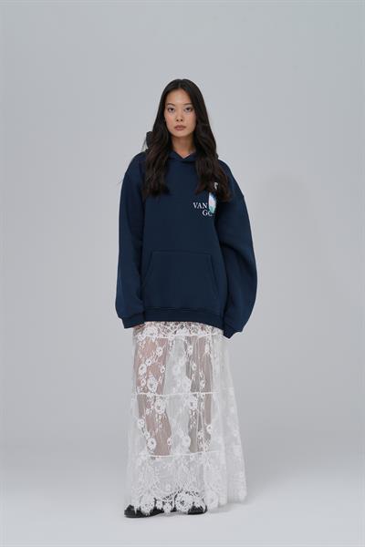 Van Gogh Irises Oversize Sweatshirt Kadın İndigo