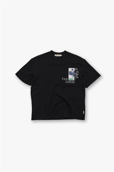 Van Gogh Irises Oversize Tişört Erkek Siyah