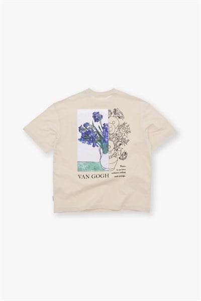 Van Gogh Irises Oversize Tişört Erkek Stone