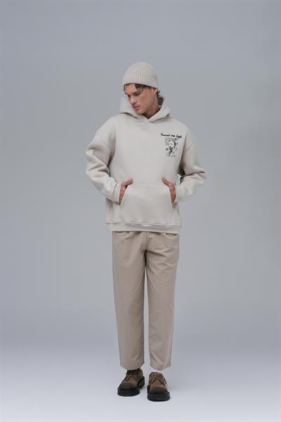 Van Gogh Threads Oversize Sweatshirt Erkek Stone