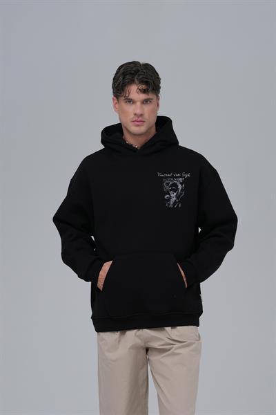 Van Gogh Threads Oversize Sweatshirt Erkek Siyah