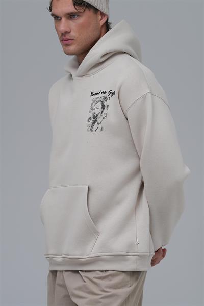 Van Gogh Threads Oversize Sweatshirt Erkek Stone