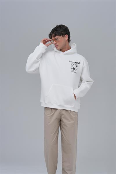 Van Gogh Threads Oversize Sweatshirt Erkek Ekru