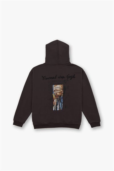 Van Gogh Threads Oversize Sweatshirt Erkek Kahverengi