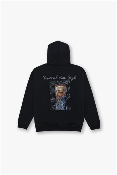 Van Gogh Threads Oversize Sweatshirt Erkek Siyah