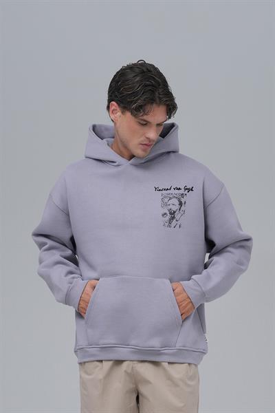Van Gogh Threads Oversize Sweatshirt Erkek Gri