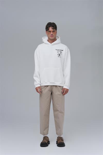 Van Gogh Threads Oversize Sweatshirt Erkek Ekru