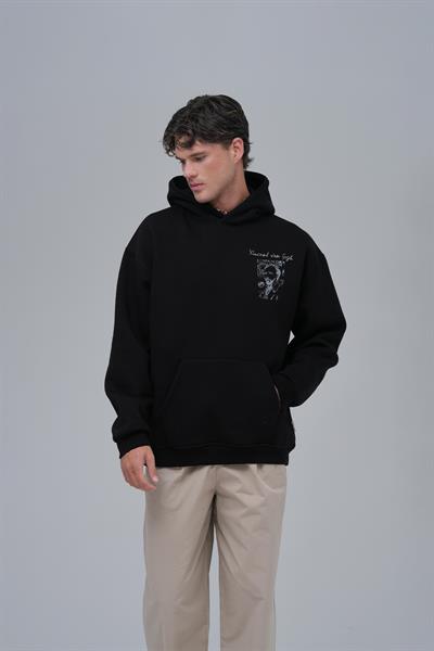 Van Gogh Threads Oversize Sweatshirt Erkek Siyah