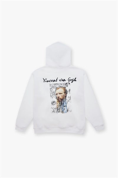 Van Gogh Threads Oversize Sweatshirt Kadın Ekru