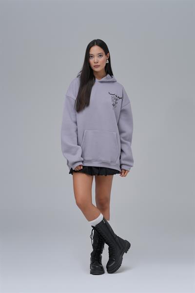 Van Gogh Threads Oversize Sweatshirt Kadın Gri