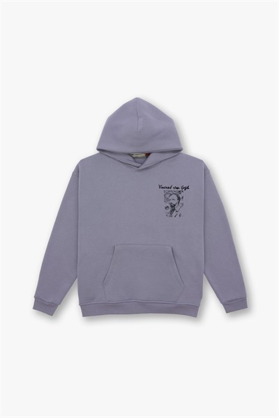 Van Gogh Threads Oversize Sweatshirt Kadın Gri