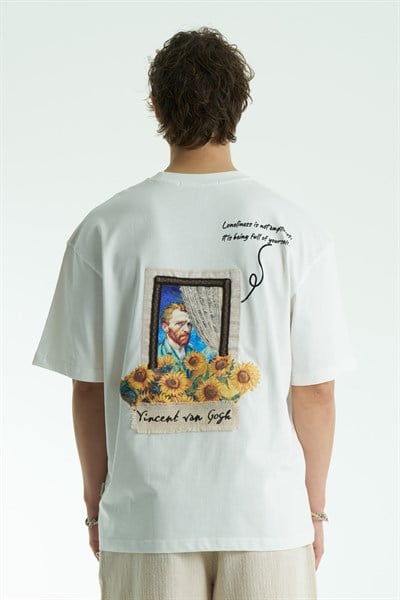 Vincent Canvas Oversize Erkek Tişört Ekru