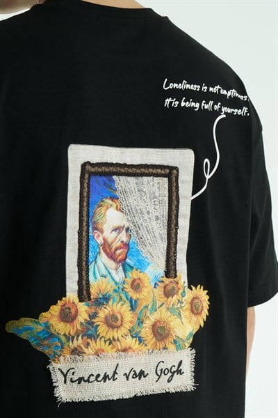 Vincent Canvas Oversize Erkek Tişört Siyah