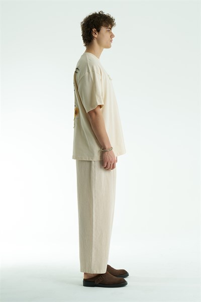 Vincent Canvas Oversize Erkek Tişört Stone