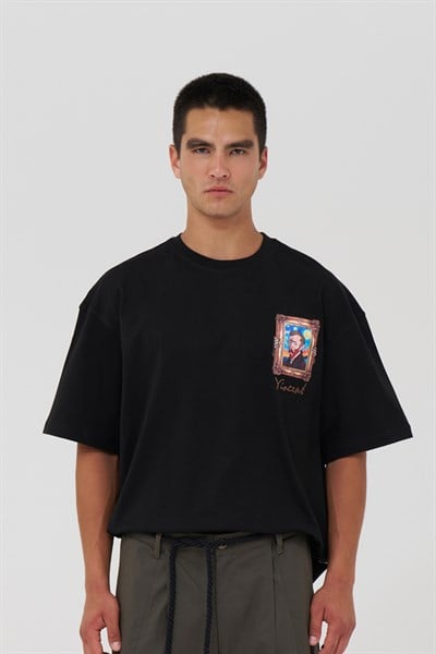 Vincent Canvas Tale Oversize Erkek Tişört Siyah
