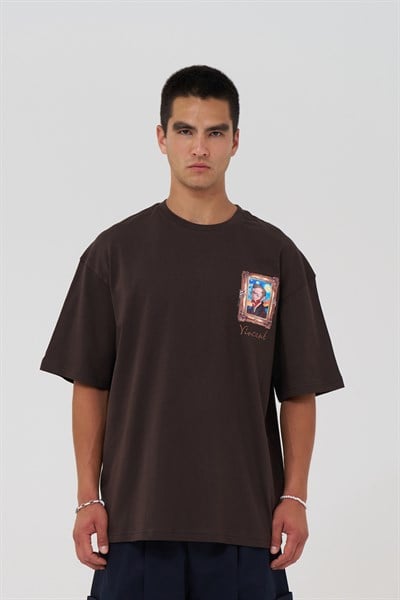 Vincent Canvas Tale Oversize Erkek Tişört Kahverengi