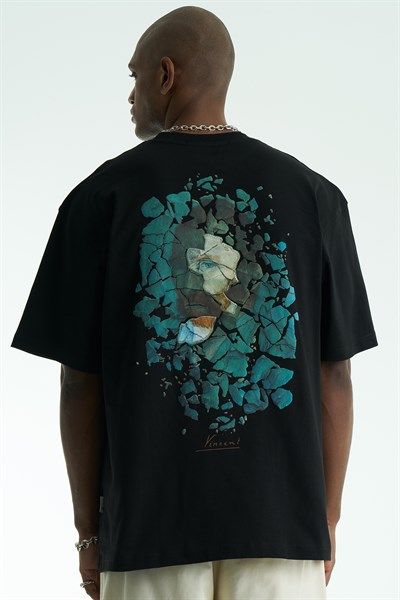 Vincent Fragment Oversize Erkek Tişört Siyah